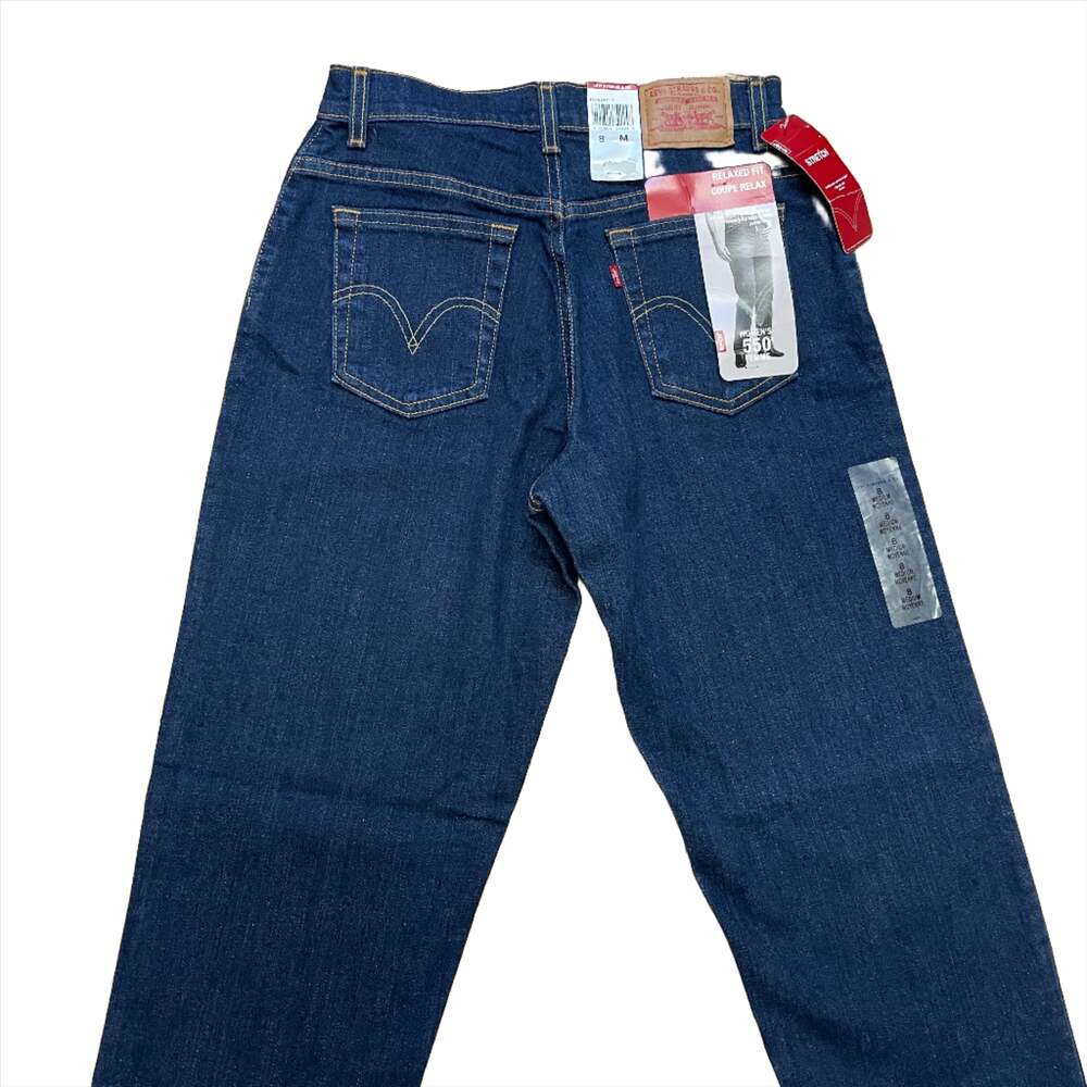 Vintage Deadstock Dark Wash Levi's Stretch Relaxed Fit 550s Made In Canada 29" W